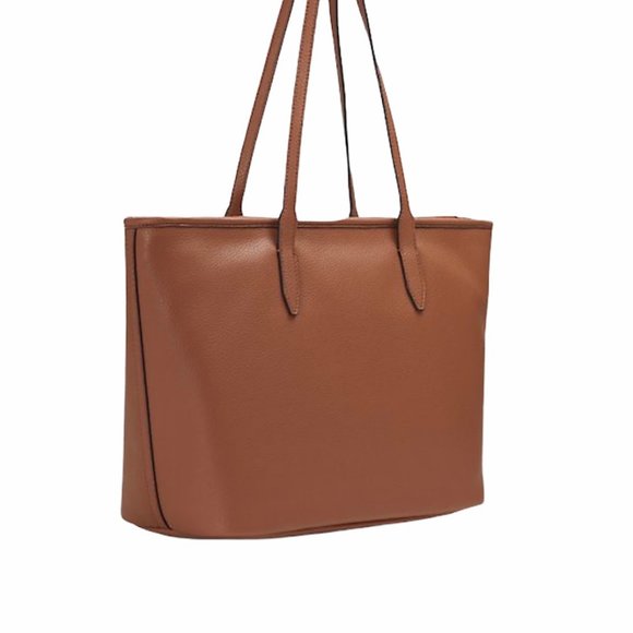 Calvin Klein Pebble Mid Tote Medium Bag Caramel Brown Women's Handbag H0DAZGD2 - Picture 3 of 6